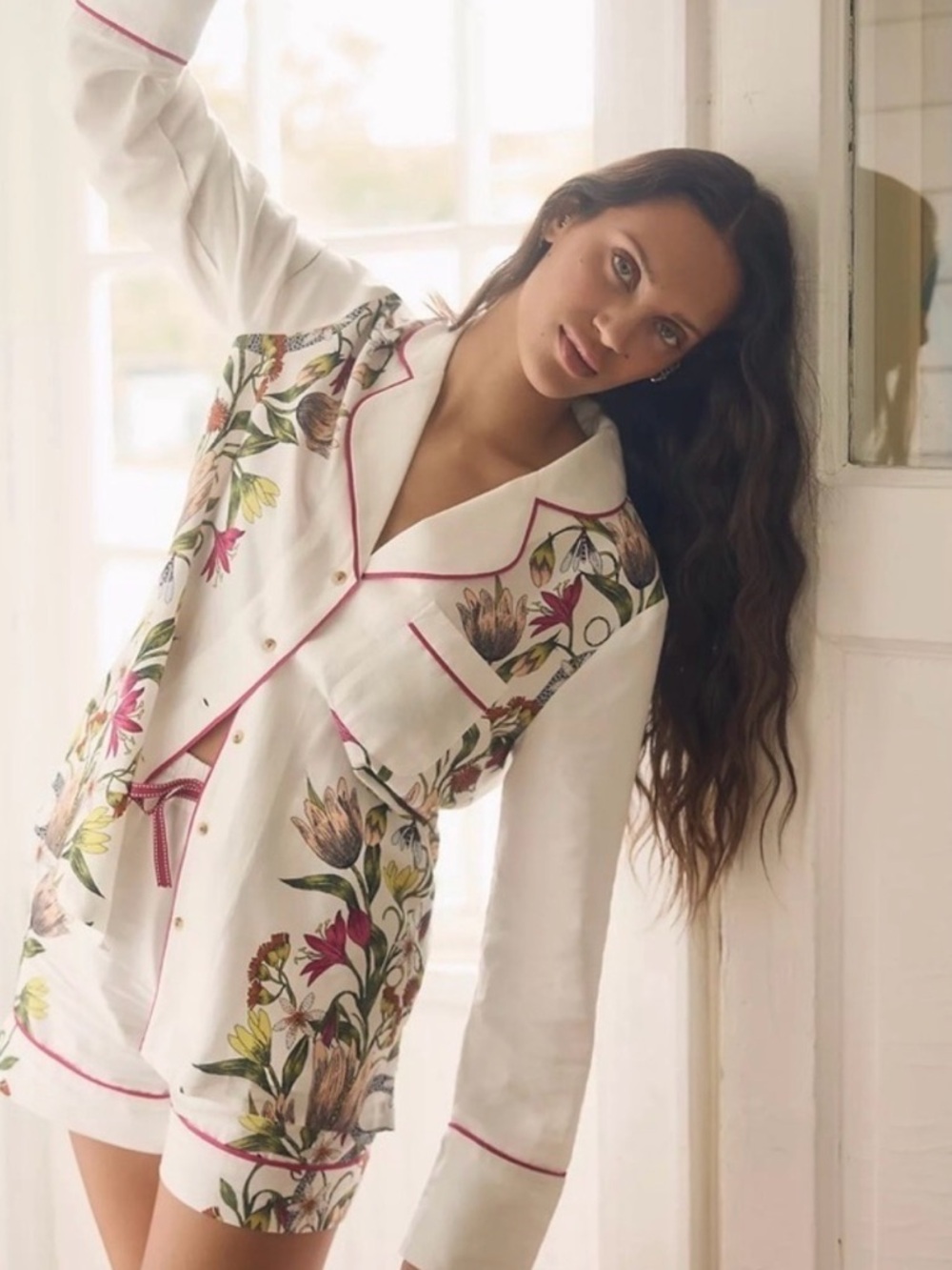 Anthropologie Victoria Garcia Floral Pajama Top Buttondown Size Medium NWT - Picture 13 of 13